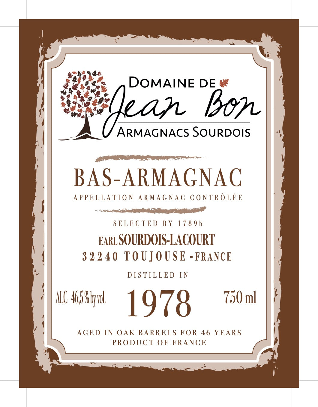 1978 Armagnac Domaine de Jean Bon — Cask #26 (Selected by 1789b)
