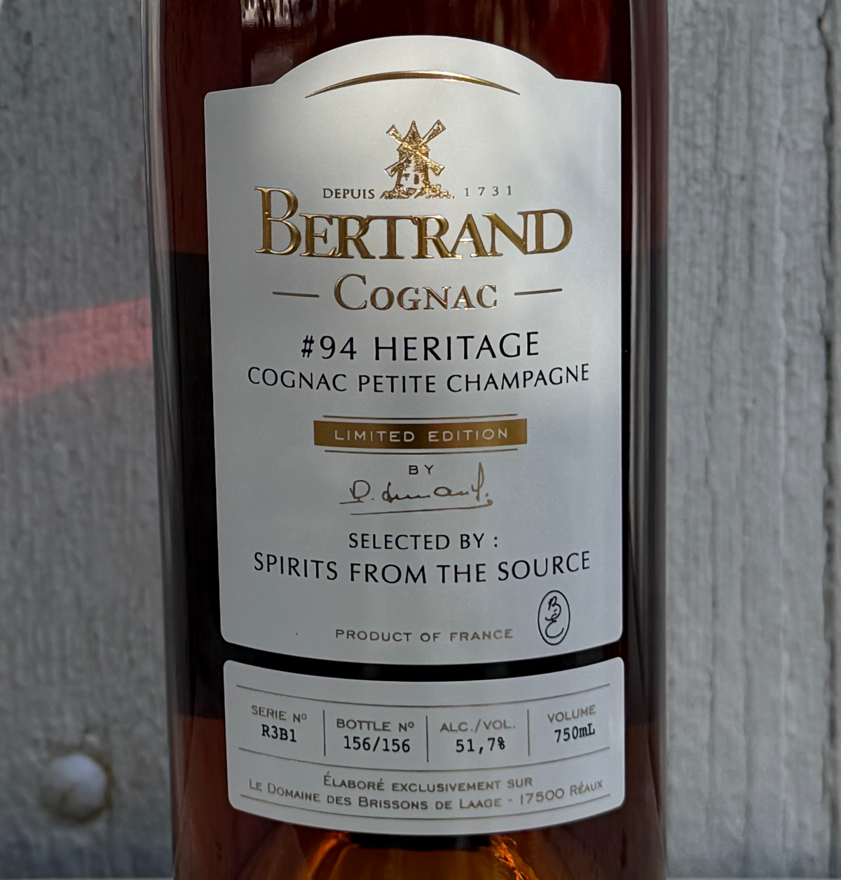 Cognac Petite Champagne "94 Heritage" — Spirits from the Source Selection