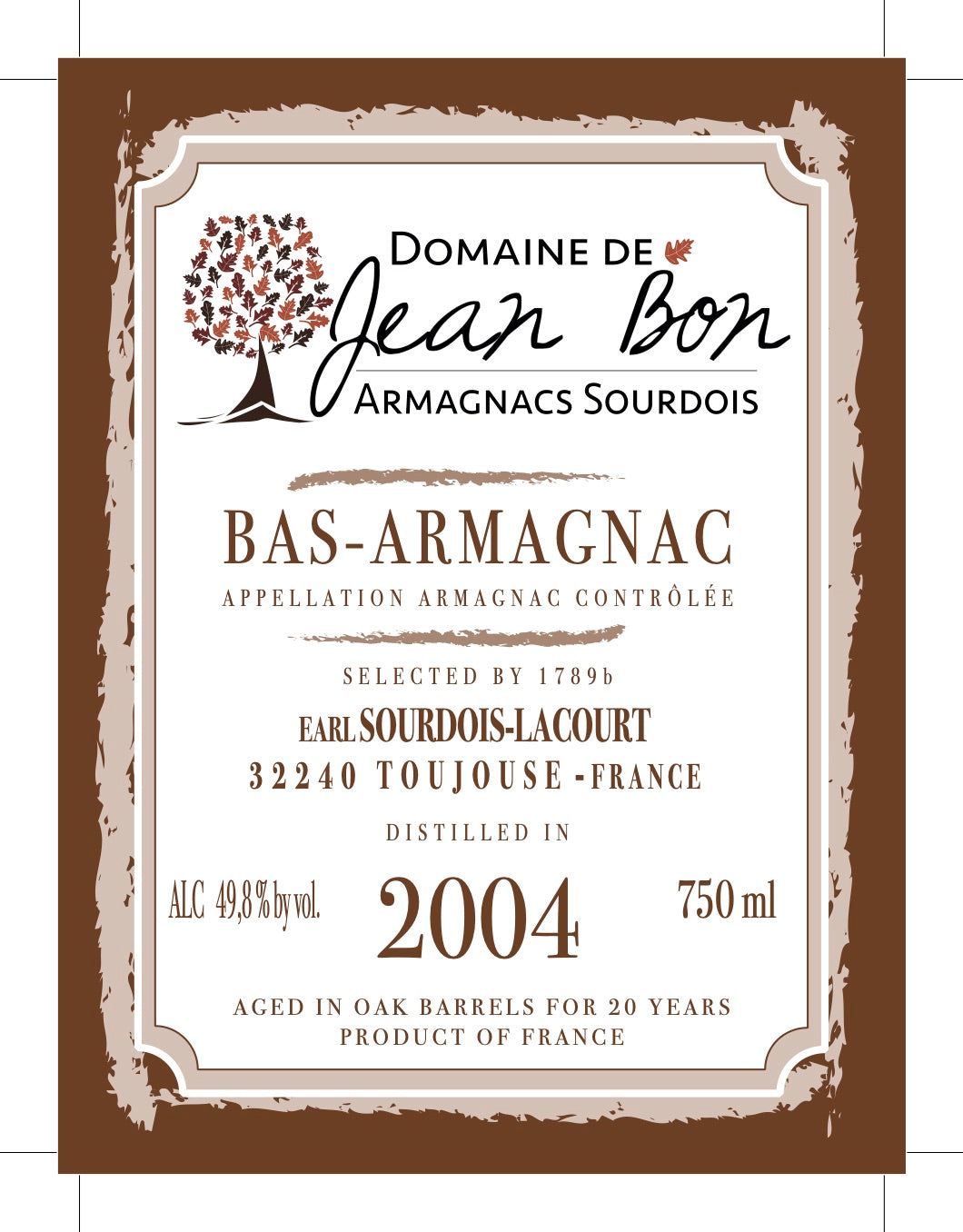 2004 Armagnac Domaine de Jean-Bon — Cask #113 (Selected by 1789b)