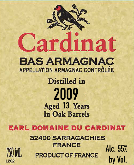 Armagnac Domaine du Cardinat, Vintage 2009 — Selected By Serious Brandy (SOLD OUT)